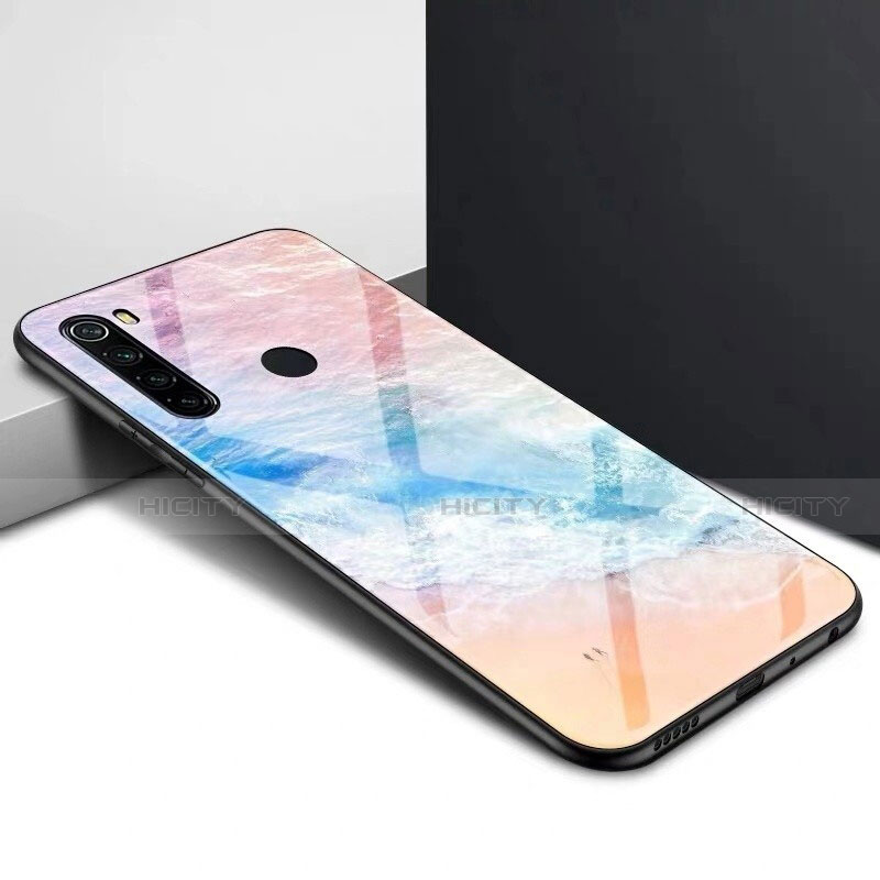 Custodia Silicone Specchio Laterale Sfumato Arcobaleno Cover H01 per Xiaomi Redmi Note 8 (2021)