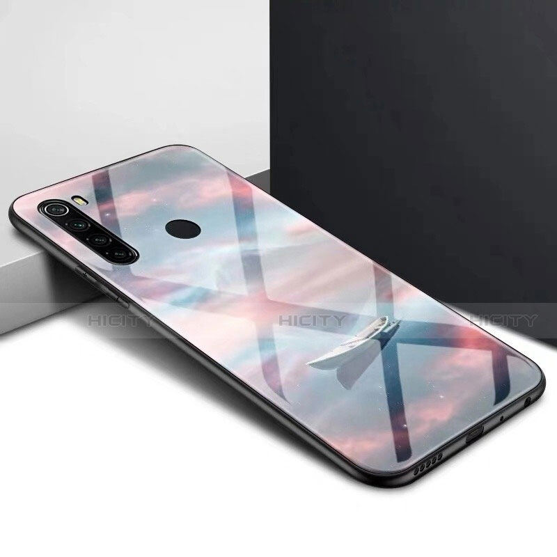 Custodia Silicone Specchio Laterale Sfumato Arcobaleno Cover H01 per Xiaomi Redmi Note 8 (2021) Marrone