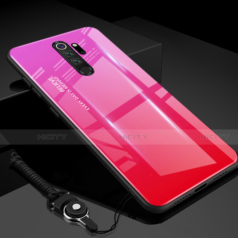 Custodia Silicone Specchio Laterale Sfumato Arcobaleno Cover H01 per Xiaomi Redmi Note 8 Pro