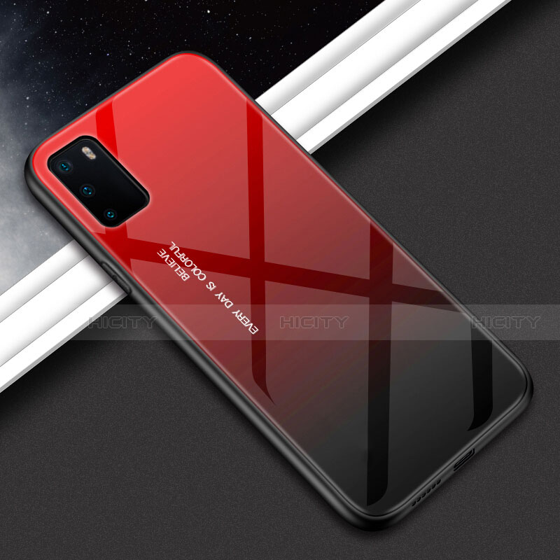 Custodia Silicone Specchio Laterale Sfumato Arcobaleno Cover H02 per Huawei Honor V30 Pro 5G