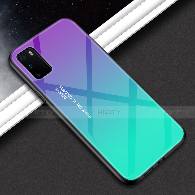 Custodia Silicone Specchio Laterale Sfumato Arcobaleno Cover H02 per Huawei Honor View 30 Pro 5G