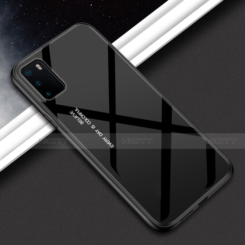 Custodia Silicone Specchio Laterale Sfumato Arcobaleno Cover H02 per Huawei Honor View 30 Pro 5G Nero