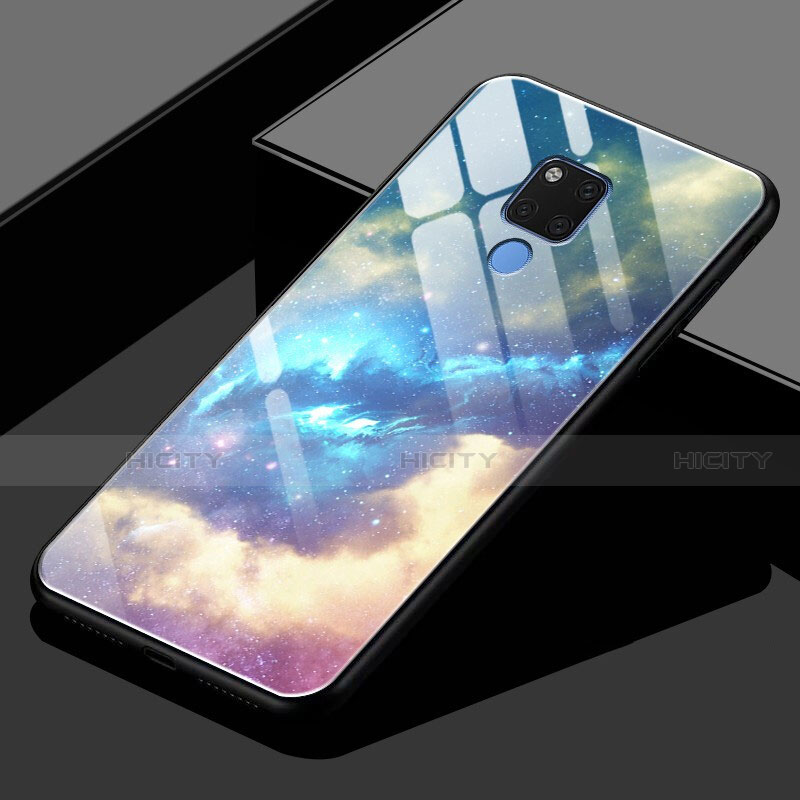 Custodia Silicone Specchio Laterale Sfumato Arcobaleno Cover H02 per Huawei Mate 20 X 5G