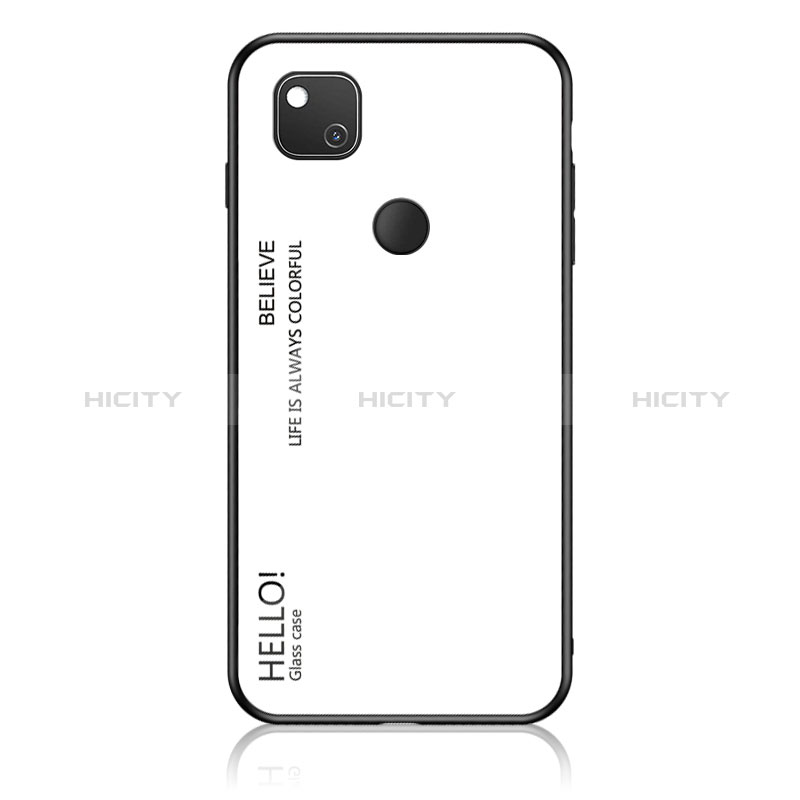 Custodia Silicone Specchio Laterale Sfumato Arcobaleno Cover LS1 per Google Pixel 4a