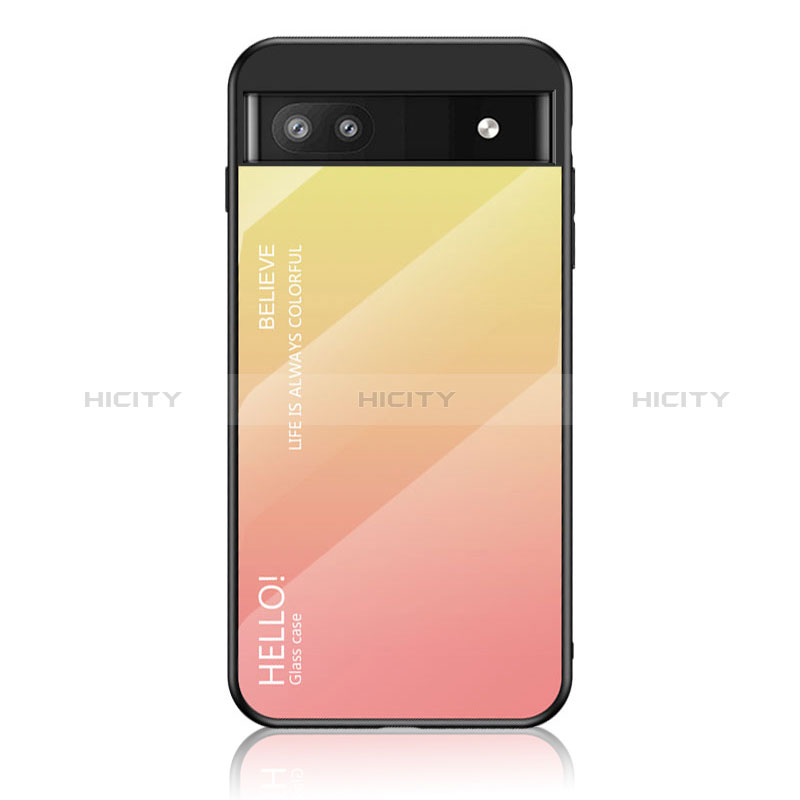 Custodia Silicone Specchio Laterale Sfumato Arcobaleno Cover LS1 per Google Pixel 6a 5G