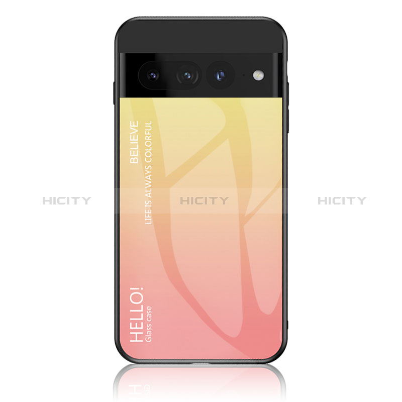 Custodia Silicone Specchio Laterale Sfumato Arcobaleno Cover LS1 per Google Pixel 7 Pro 5G