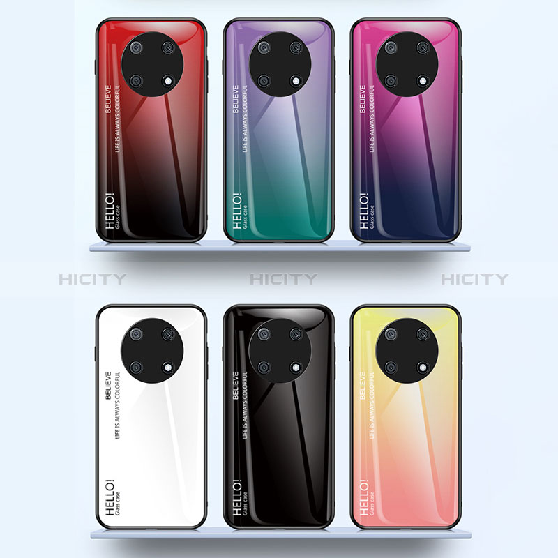 Custodia Silicone Specchio Laterale Sfumato Arcobaleno Cover LS1 per Huawei Enjoy 50 Pro