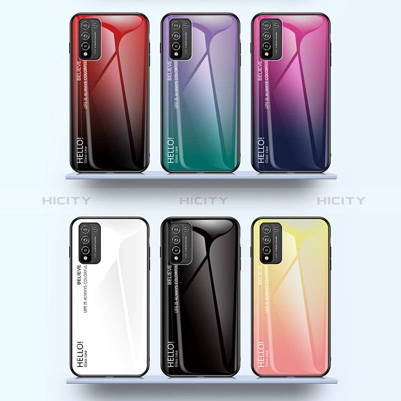 Custodia Silicone Specchio Laterale Sfumato Arcobaleno Cover LS1 per Huawei Honor 10X Lite