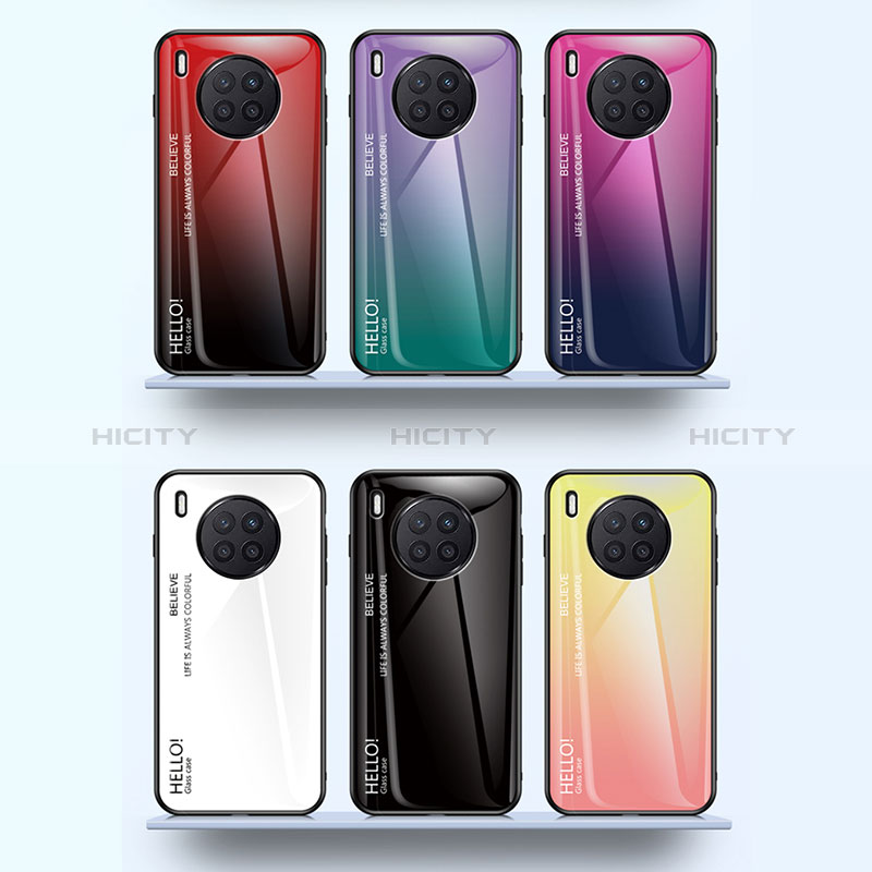 Custodia Silicone Specchio Laterale Sfumato Arcobaleno Cover LS1 per Huawei Honor 50 Lite