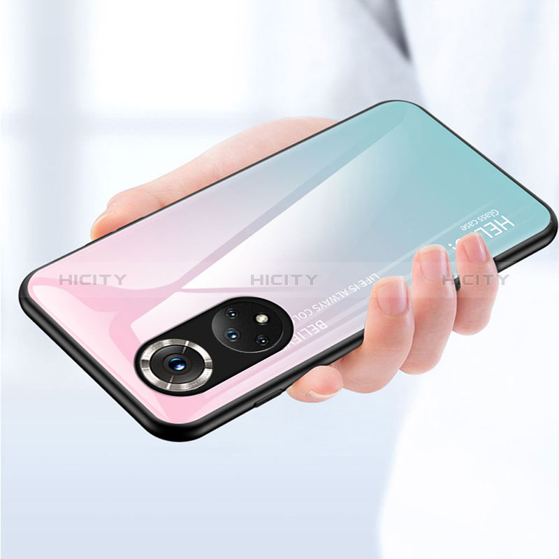 Custodia Silicone Specchio Laterale Sfumato Arcobaleno Cover LS1 per Huawei Nova 9