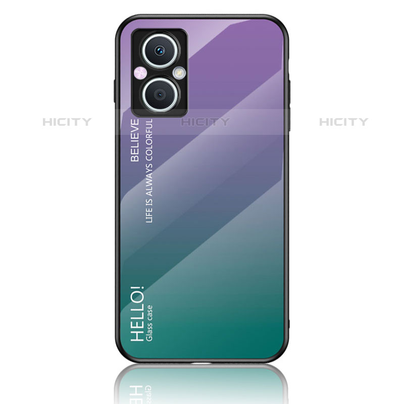 Custodia Silicone Specchio Laterale Sfumato Arcobaleno Cover LS1 per Oppo F21 Pro 5G