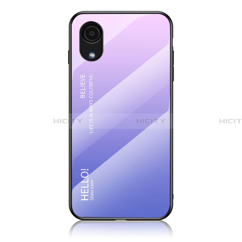 Custodia Silicone Specchio Laterale Sfumato Arcobaleno Cover LS1 per Samsung Galaxy A03 Core Lavanda