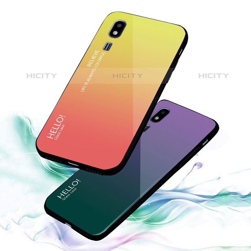 Custodia Silicone Specchio Laterale Sfumato Arcobaleno Cover LS1 per Samsung Galaxy A2 Core A260F A260G