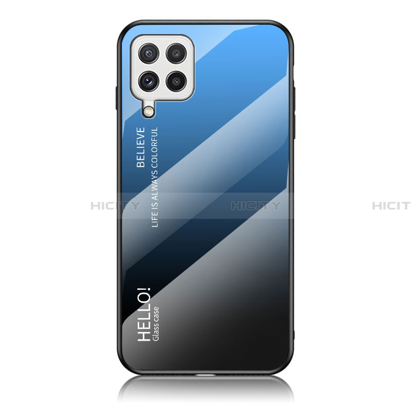 Custodia Silicone Specchio Laterale Sfumato Arcobaleno Cover LS1 per Samsung Galaxy A22 4G