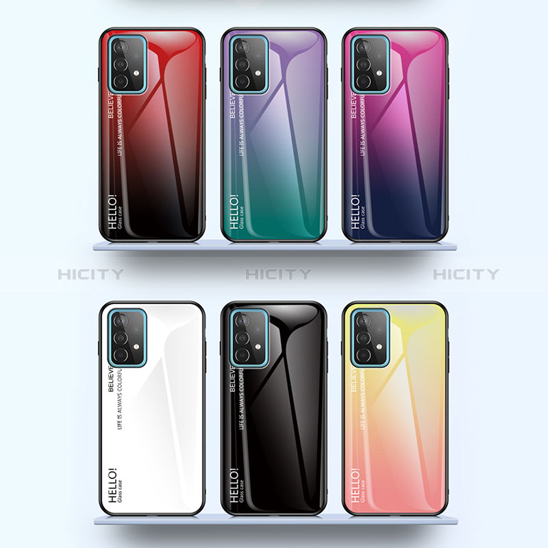 Custodia Silicone Specchio Laterale Sfumato Arcobaleno Cover LS1 per Samsung Galaxy A52s 5G