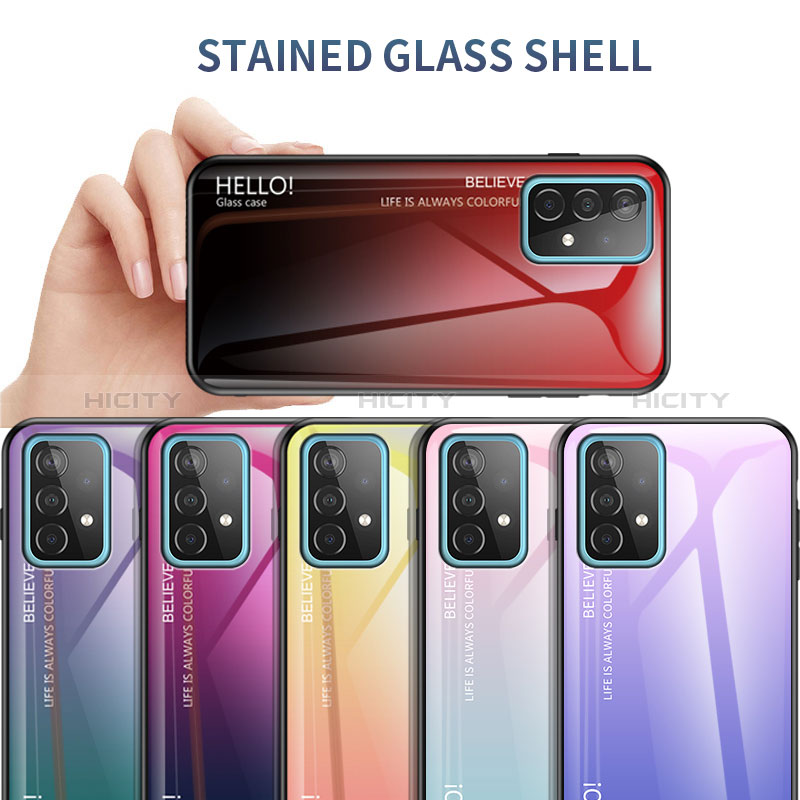 Custodia Silicone Specchio Laterale Sfumato Arcobaleno Cover LS1 per Samsung Galaxy A52s 5G