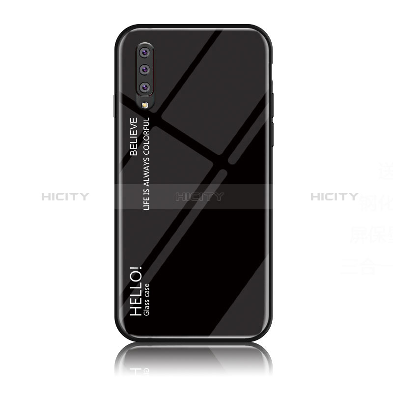 Custodia Silicone Specchio Laterale Sfumato Arcobaleno Cover LS1 per Samsung Galaxy A70S