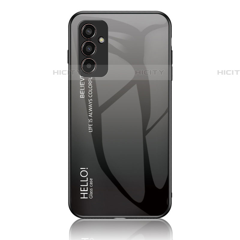 Custodia Silicone Specchio Laterale Sfumato Arcobaleno Cover LS1 per Samsung Galaxy F13 4G Grigio Scuro