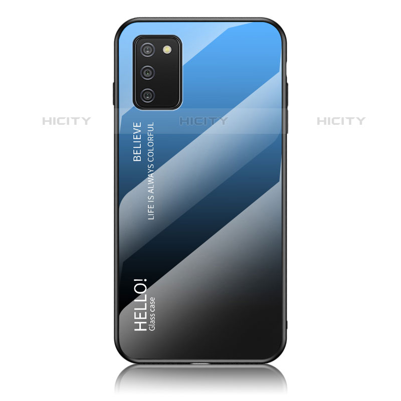 Custodia Silicone Specchio Laterale Sfumato Arcobaleno Cover LS1 per Samsung Galaxy M02s