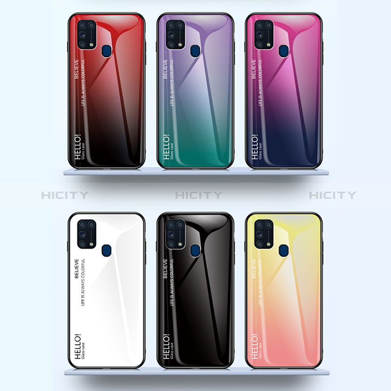 Custodia Silicone Specchio Laterale Sfumato Arcobaleno Cover LS1 per Samsung Galaxy M31 Prime Edition