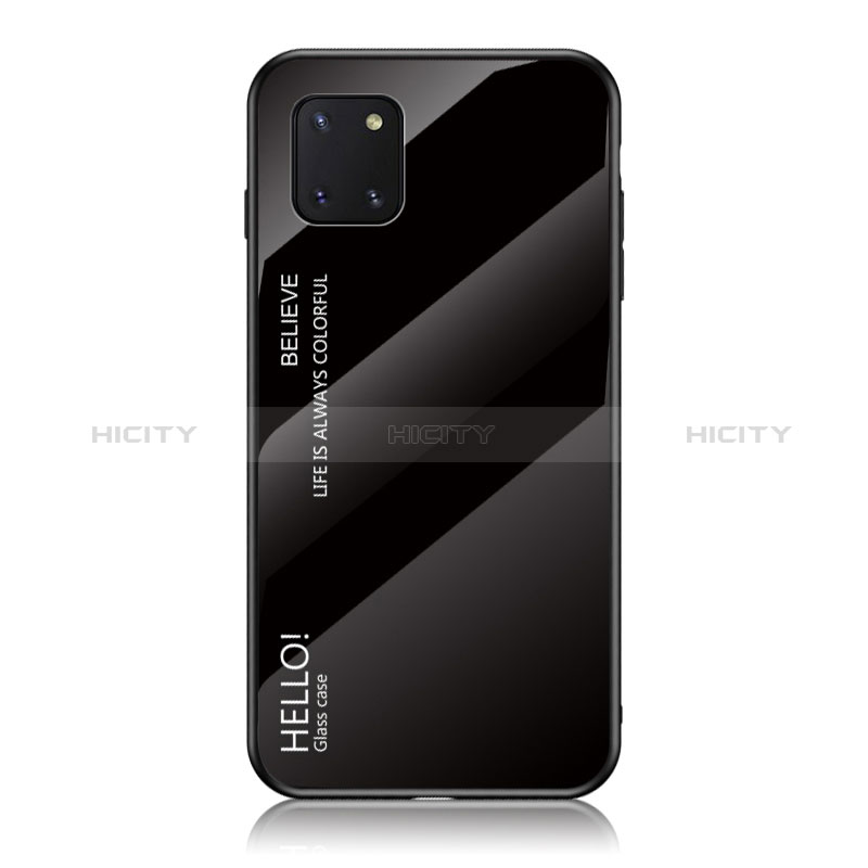 Custodia Silicone Specchio Laterale Sfumato Arcobaleno Cover LS1 per Samsung Galaxy M60s Nero