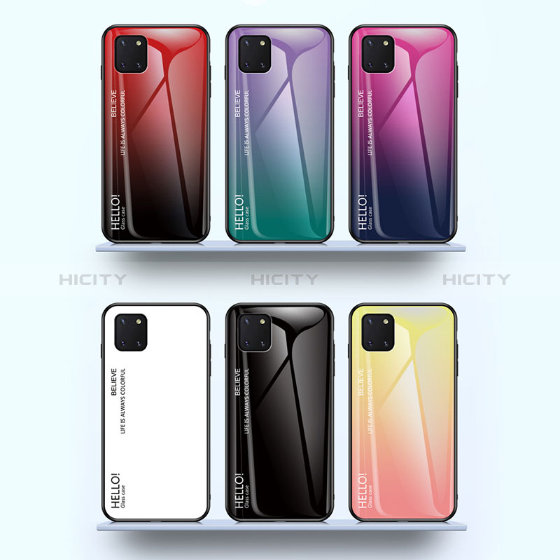 Custodia Silicone Specchio Laterale Sfumato Arcobaleno Cover LS1 per Samsung Galaxy Note 10 Lite