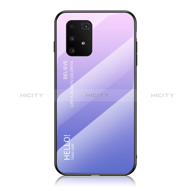 Custodia Silicone Specchio Laterale Sfumato Arcobaleno Cover LS1 per Samsung Galaxy S10 Lite Lavanda