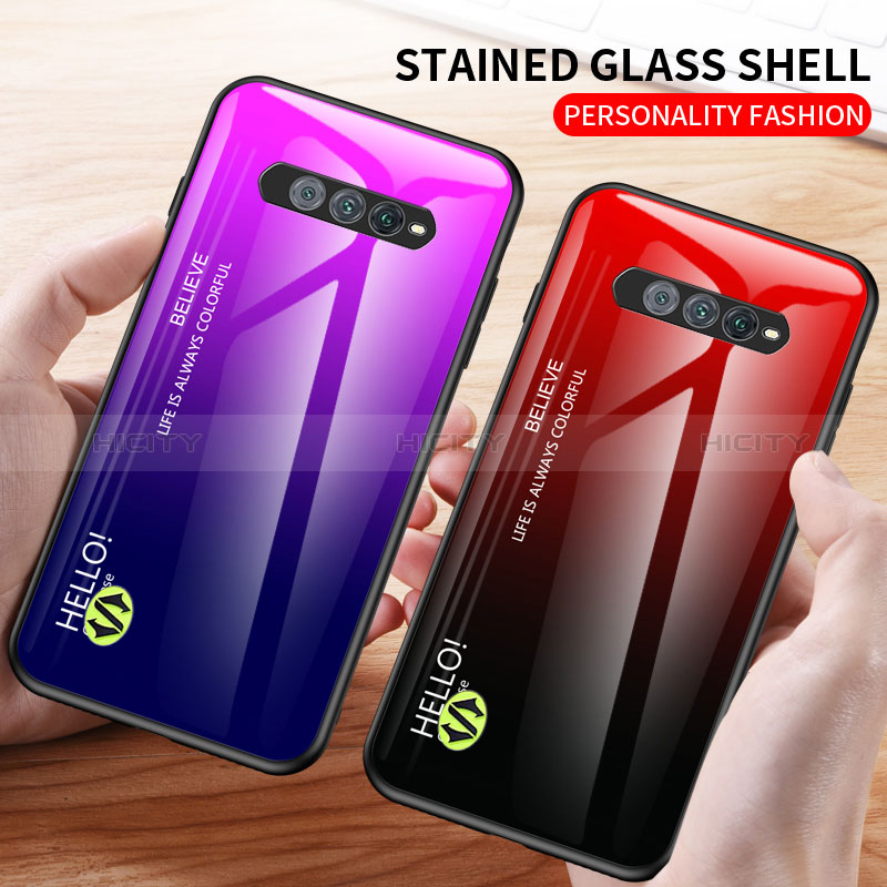 Custodia Silicone Specchio Laterale Sfumato Arcobaleno Cover LS1 per Xiaomi Black Shark 4S 5G