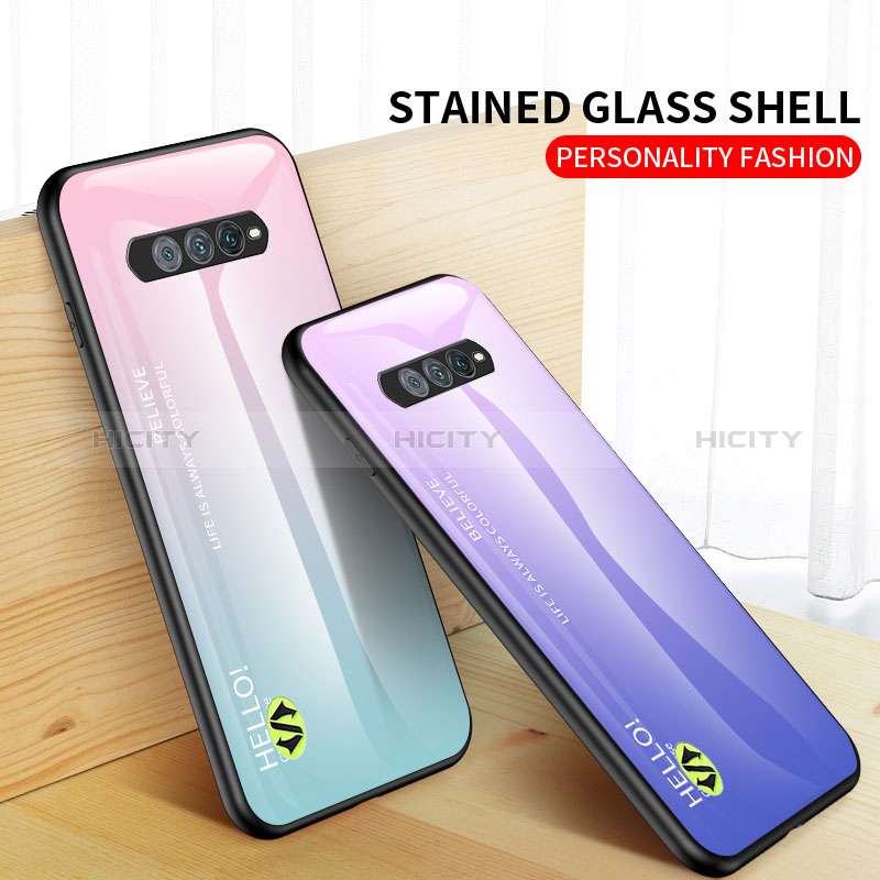 Custodia Silicone Specchio Laterale Sfumato Arcobaleno Cover LS1 per Xiaomi Black Shark 4S Pro 5G