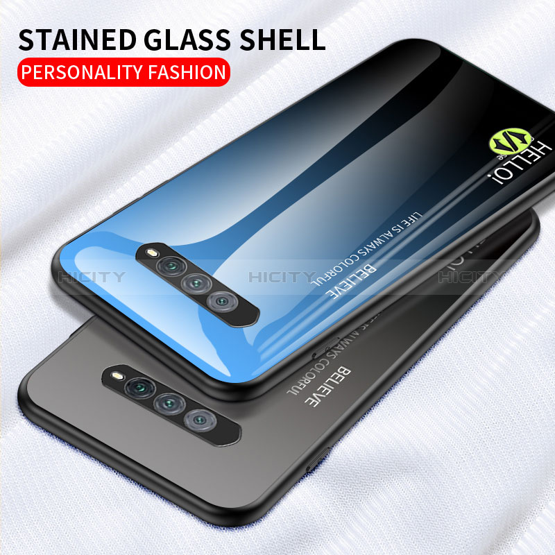 Custodia Silicone Specchio Laterale Sfumato Arcobaleno Cover LS1 per Xiaomi Black Shark 4S Pro 5G