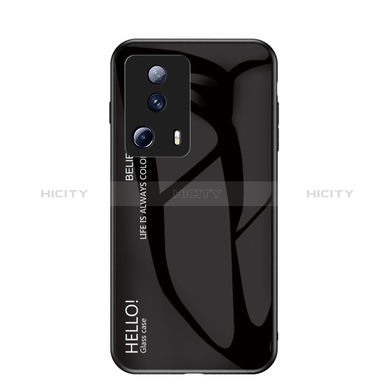 Custodia Silicone Specchio Laterale Sfumato Arcobaleno Cover LS1 per Xiaomi Mi 13 Lite 5G Nero