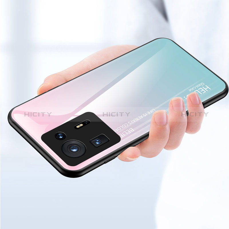 Custodia Silicone Specchio Laterale Sfumato Arcobaleno Cover LS1 per Xiaomi Mi Mix 4 5G