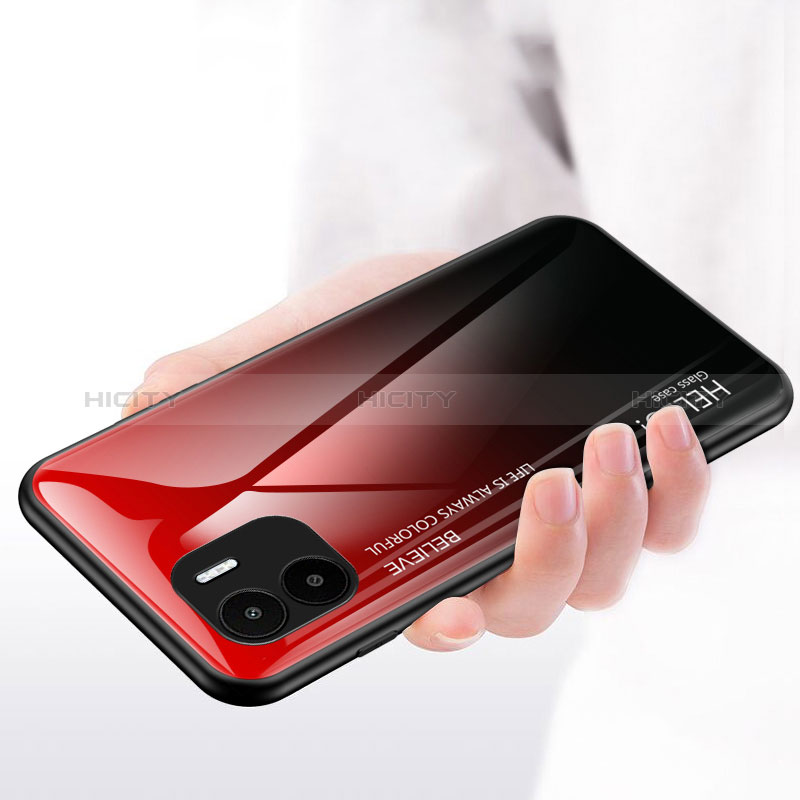Custodia Silicone Specchio Laterale Sfumato Arcobaleno Cover LS1 per Xiaomi Poco C50