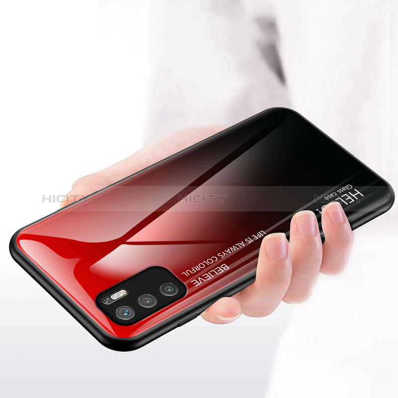 Custodia Silicone Specchio Laterale Sfumato Arcobaleno Cover LS1 per Xiaomi POCO M3 Pro 5G
