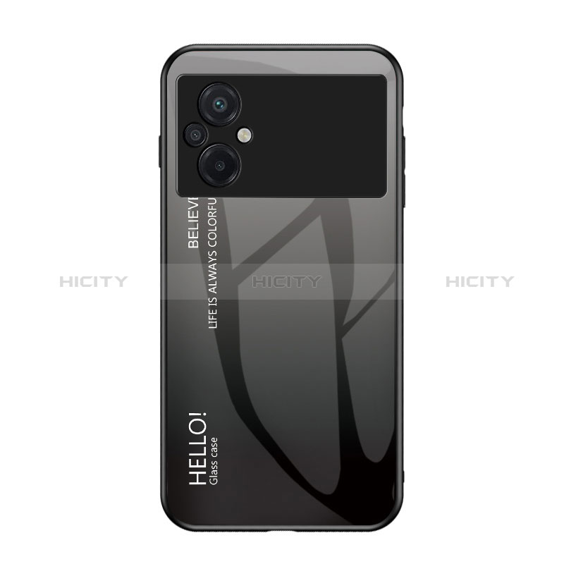 Custodia Silicone Specchio Laterale Sfumato Arcobaleno Cover LS1 per Xiaomi Poco M5 4G Grigio Scuro