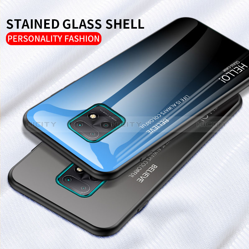 Custodia Silicone Specchio Laterale Sfumato Arcobaleno Cover LS1 per Xiaomi Redmi 10X Pro 5G