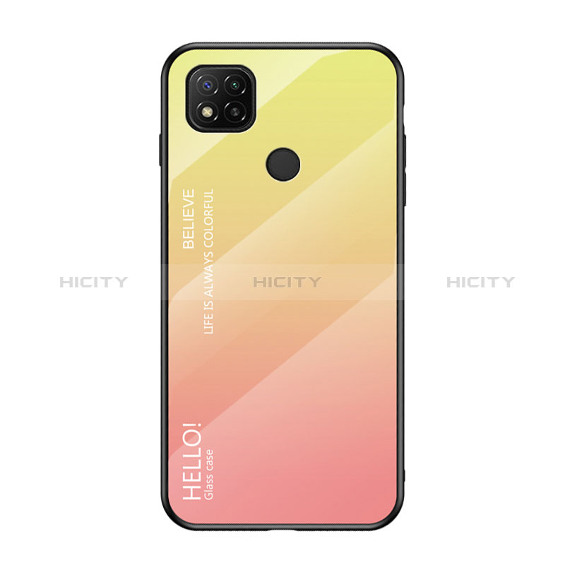 Custodia Silicone Specchio Laterale Sfumato Arcobaleno Cover LS1 per Xiaomi Redmi 9 Activ