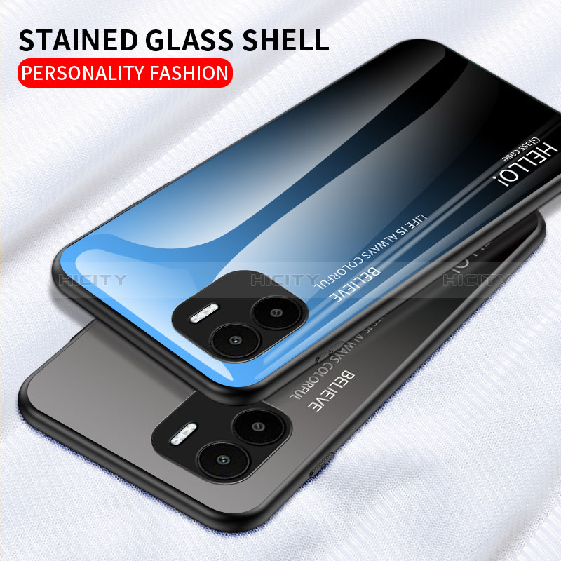 Custodia Silicone Specchio Laterale Sfumato Arcobaleno Cover LS1 per Xiaomi Redmi A1