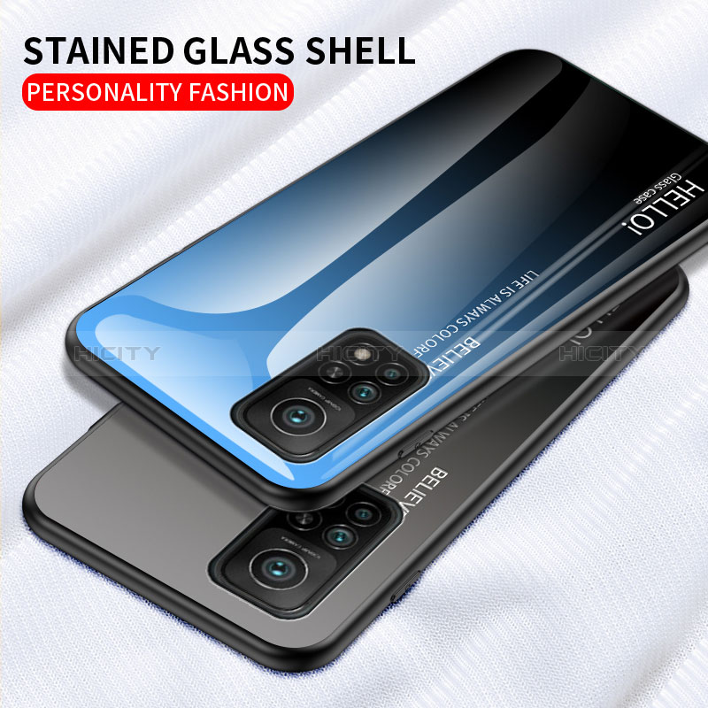 Custodia Silicone Specchio Laterale Sfumato Arcobaleno Cover LS1 per Xiaomi Redmi K30S 5G