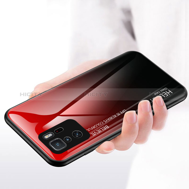 Custodia Silicone Specchio Laterale Sfumato Arcobaleno Cover LS1 per Xiaomi Redmi Note 10 Pro 5G