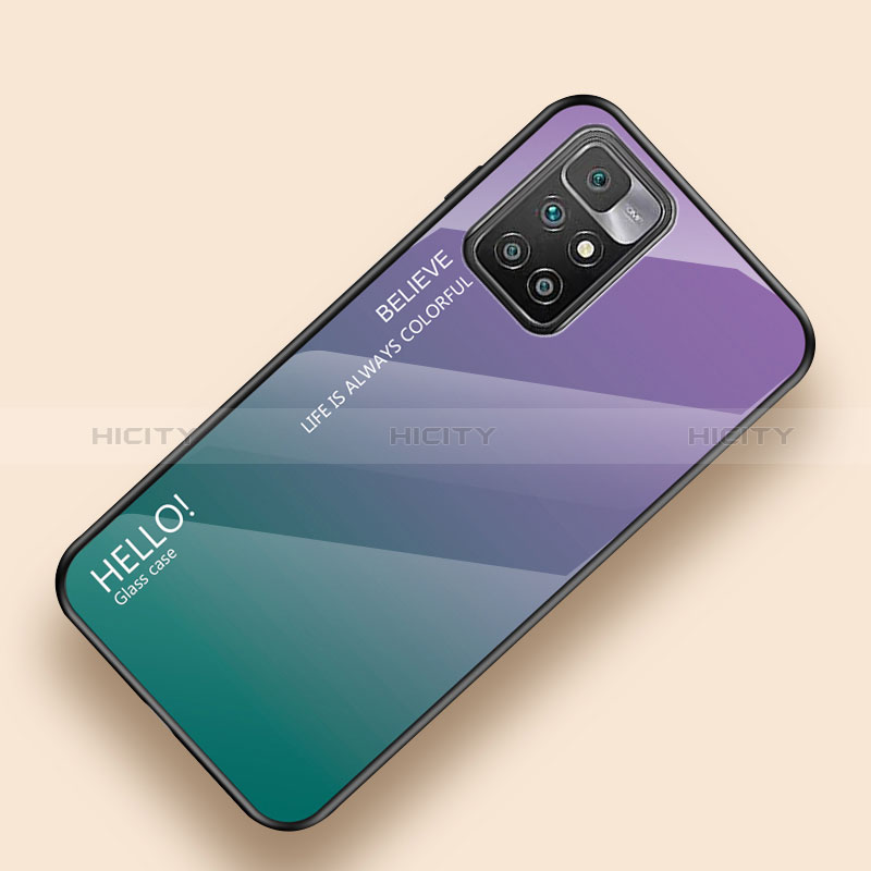 Custodia Silicone Specchio Laterale Sfumato Arcobaleno Cover LS1 per Xiaomi Redmi Note 11 4G (2021)