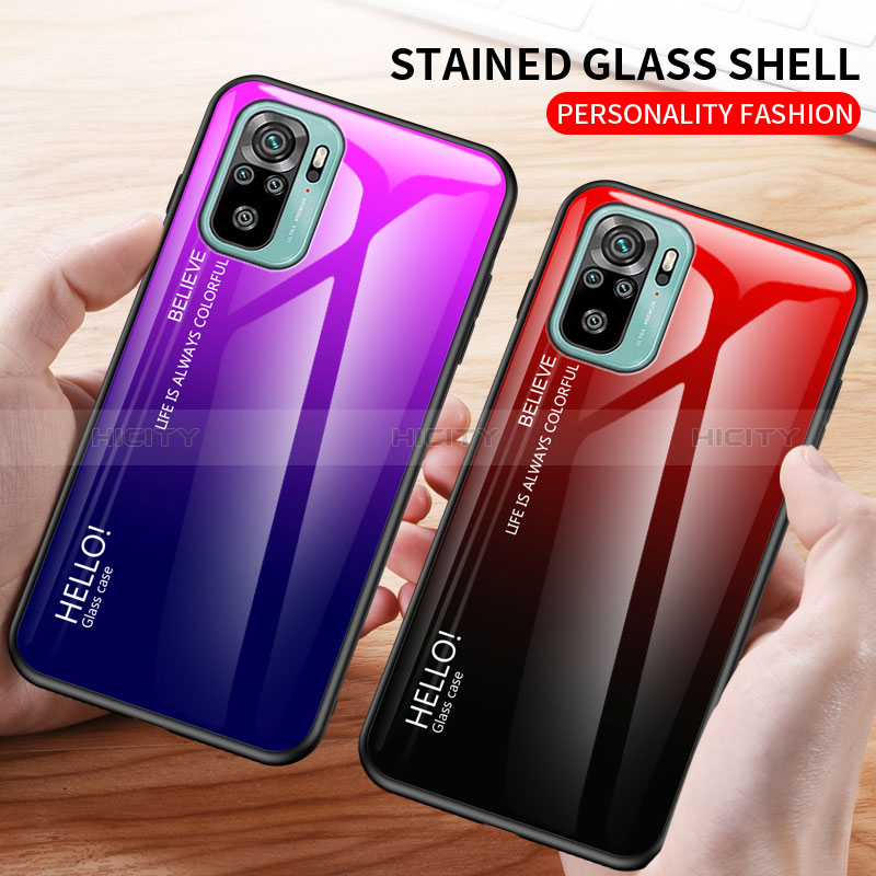 Custodia Silicone Specchio Laterale Sfumato Arcobaleno Cover LS1 per Xiaomi Redmi Note 11 SE India 4G