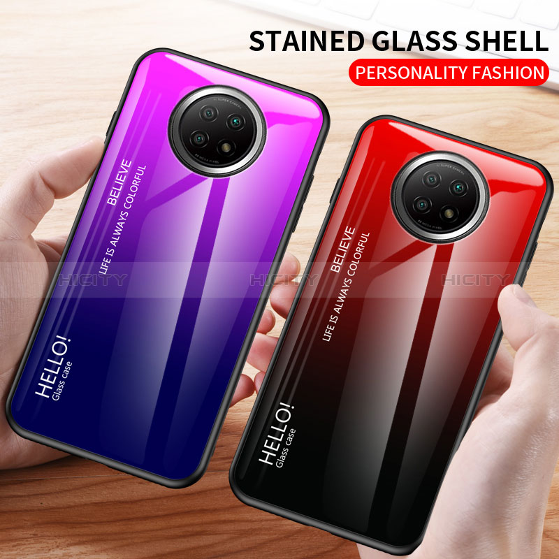 Custodia Silicone Specchio Laterale Sfumato Arcobaleno Cover LS1 per Xiaomi Redmi Note 9T 5G