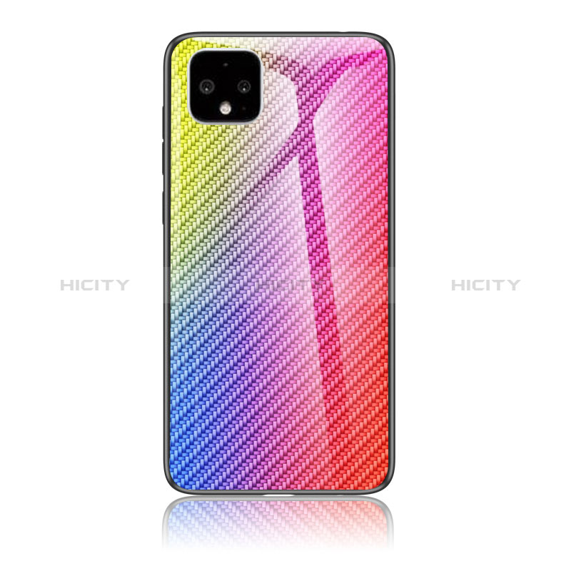 Custodia Silicone Specchio Laterale Sfumato Arcobaleno Cover LS2 per Google Pixel 4