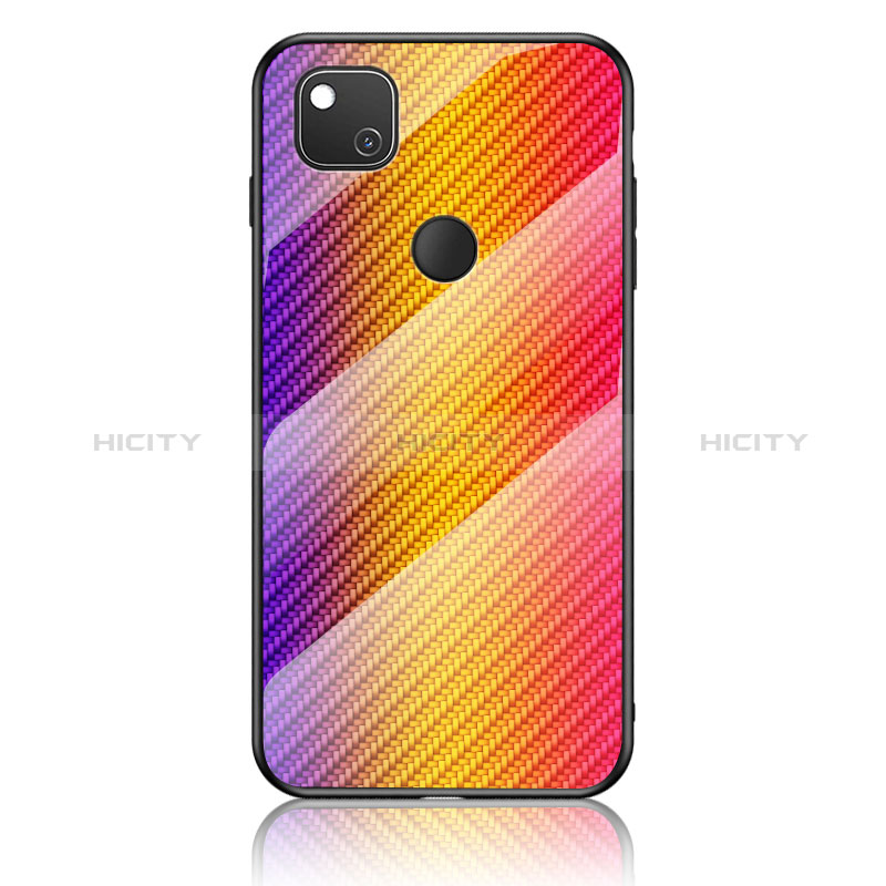 Custodia Silicone Specchio Laterale Sfumato Arcobaleno Cover LS2 per Google Pixel 4a