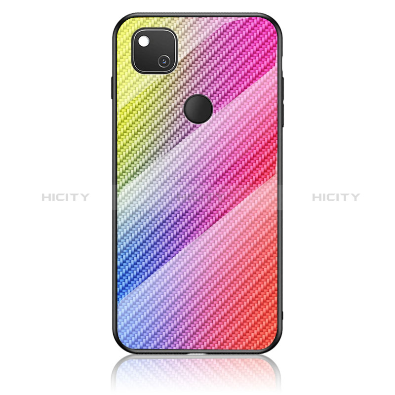 Custodia Silicone Specchio Laterale Sfumato Arcobaleno Cover LS2 per Google Pixel 4a