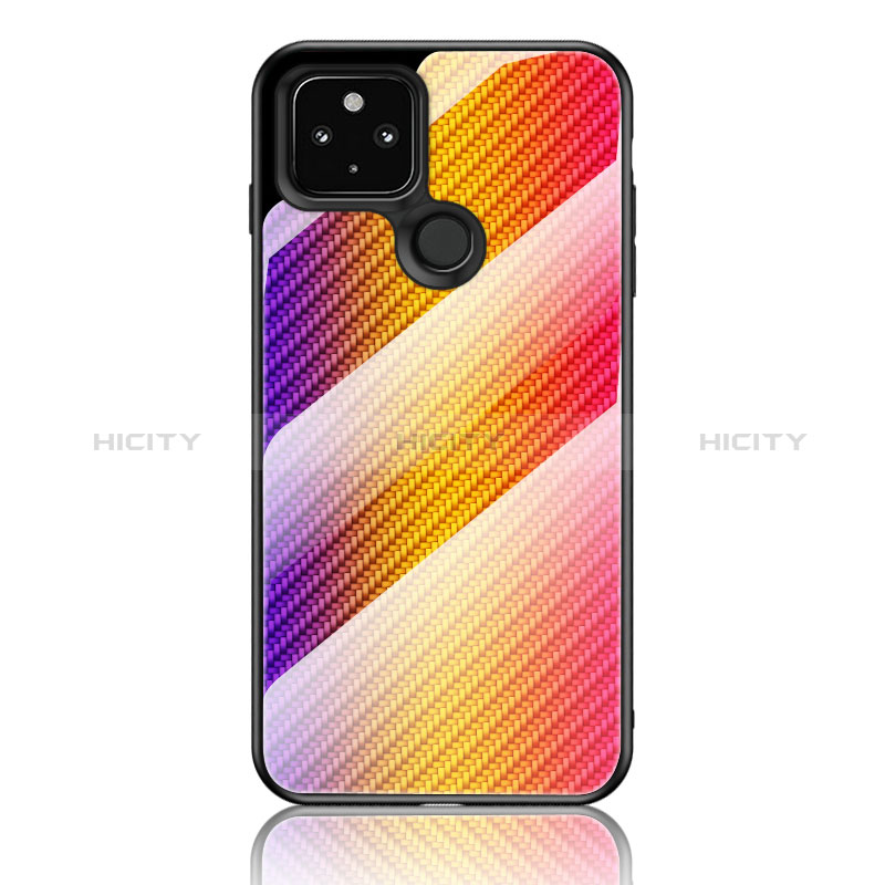 Custodia Silicone Specchio Laterale Sfumato Arcobaleno Cover LS2 per Google Pixel 4a 5G