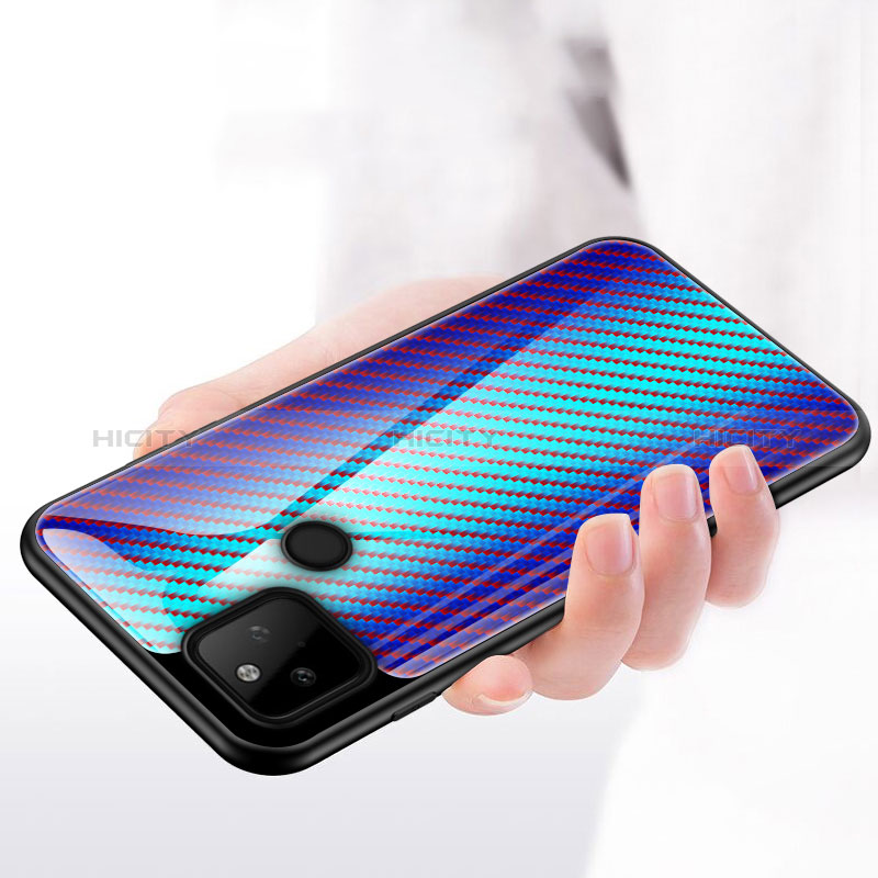 Custodia Silicone Specchio Laterale Sfumato Arcobaleno Cover LS2 per Google Pixel 5a 5G