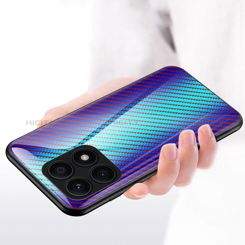 Custodia Silicone Specchio Laterale Sfumato Arcobaleno Cover LS2 per Huawei Honor X8a 5G