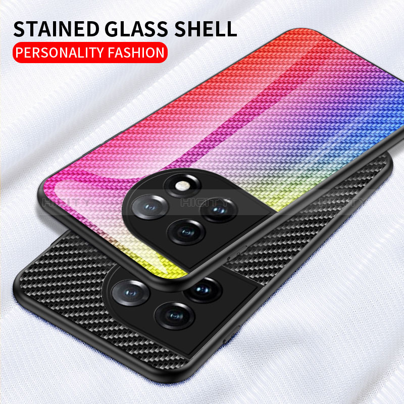 Custodia Silicone Specchio Laterale Sfumato Arcobaleno Cover LS2 per OnePlus 11 5G